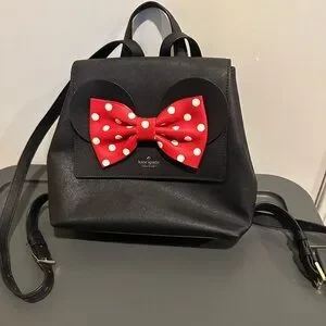 Kate Spade Black and White Polka Dot Backpack with Red Bow Kate Spade Black and White Polka Dot Backpack with Red Bow main image 4